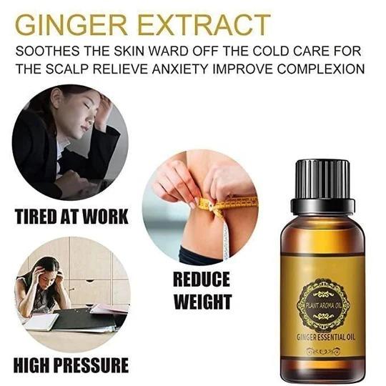 Belly Drainage Ginger Oil, Slimming Tummy Ginger Oil, Ginger Essential Oil for Swelling and Pain Relief, Care for Skin (30ML)�(Pack�Of�2)